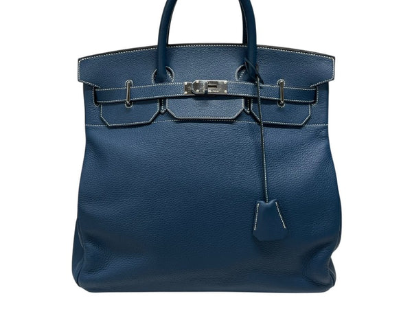 新品同様 HERMES エルメス ハンドバッグ オータクロア40 ブルータラサ ◽︎G刻印 トゴ パラジウム金具 中古 4b007398