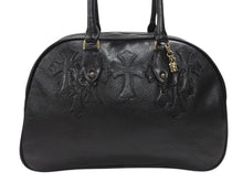 画像をギャラリービューアに読み込む, 新品同様 CHROME HEARTS クロムハーツ 新型 ジムバッグ ミディアム ハンドバッグ セメタリークロスパッチ 14パッチ ブラック 中古 4b007404