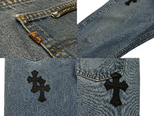画像をギャラリービューアに読み込む, 極美品 CHROME HEARTS クロムハーツ LEVI'S 517 リーバイス 517 セメタリークロスパッチデニム ジーンズ サイズ32 15パッチ 中古 4b007406