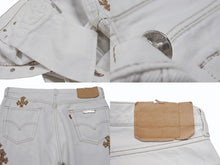 画像をギャラリービューアに読み込む, 極美品 CHROME HEARTS クロムハーツ LEVI'S リーバイス 501 クロスパッチデニム ジーンズ サイズ32 レオパード ハラコ 15パッチ 中古 4b007407