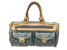 Load image into Gallery viewer, LOUISVUITTON ルイヴィトン ネオスピーディ ハンドバッグ M95019 モノグラム デニム インディゴブルー ゴールド金具 美品 中古 4b007413