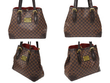 画像をギャラリービューアに読み込む, LOUIS VUITTON ルイヴィトン ハムステッドMM トートバッグ N51204 ダミエ エベヌ ブラウン PVC ダミエキャンバス 美品 中古 4b007414