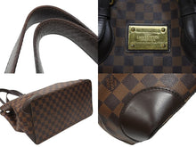 画像をギャラリービューアに読み込む, LOUIS VUITTON ルイヴィトン ハムステッドMM トートバッグ N51204 ダミエ エベヌ ブラウン PVC ダミエキャンバス 美品 中古 4b007414
