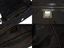 画像をギャラリービューアに読み込む, FENDI フェンディ ワンショルダーバッグ ハンドバッグ イタリア製 デニム レザー ネイビー シルバー金具 美品 中古 4b007424