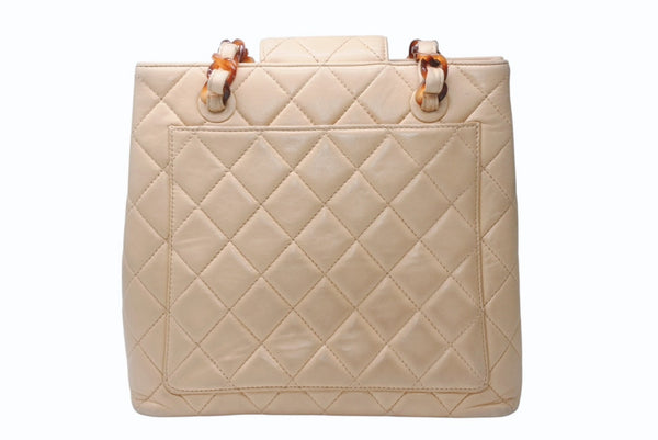 CHANEL シャネル チェーンワンショルダーバッグ 5番台 ココマーク ラムスキン ベージュ ブラウン べっ甲柄 美品 中古 4b007426