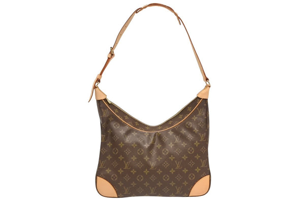 極美品 LOUIS VUITTON ルイヴィトン ブローニュ35 ショルダーバッグ M51260 PVC ヌメ革 ブラウン ゴールド金具 中古 4b011244
