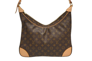 極美品 LOUIS VUITTON ルイヴィトン ブローニュ35 ショルダーバッグ M51260 PVC ヌメ革 ブラウン ゴールド金具 中古 4b011244