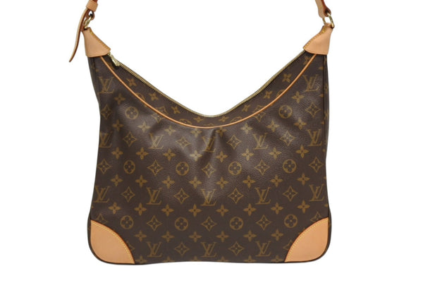 極美品 LOUIS VUITTON ルイヴィトン ブローニュ35 ショルダーバッグ M51260 PVC ヌメ革 ブラウン ゴールド金具 中古 4b011244