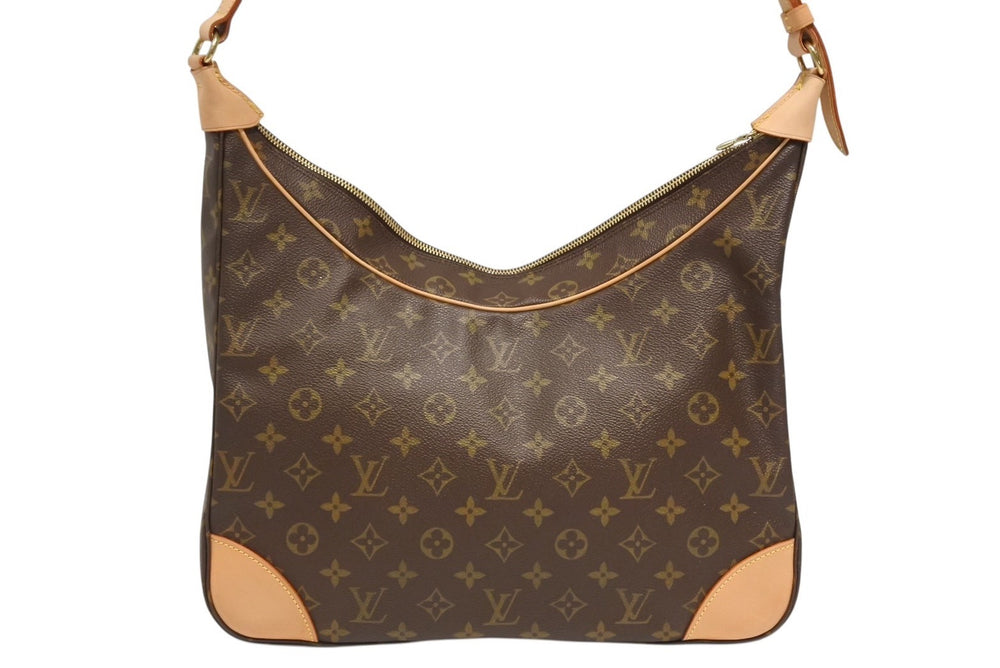 極美品 LOUIS VUITTON ルイヴィトン ブローニュ35 ショルダーバッグ M51260 PVC ヌメ革 ブラウン ゴールド金具 中古 4b011244