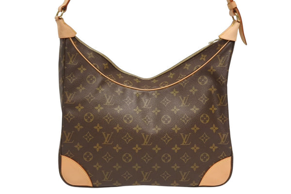 極美品 LOUIS VUITTON ルイヴィトン ブローニュ35 ショルダーバッグ M51260 PVC ヌメ革 ブラウン ゴールド金具 中古 4b011244