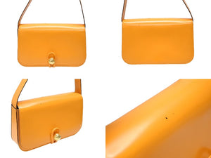 CELINE セリーヌ ワンショルダーバッグ ハンドバッグ MC96 イタリア製 レザー オレンジ ゴールド金具 美品 中古 4b007427