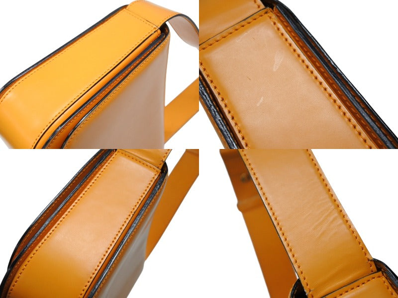 CELINE One Shoulder Bag Handbag MC96 Made in Italy Leather Orange Gold Hardware Good Condition Used 4b007427