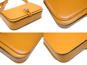 CELINE セリーヌ ワンショルダーバッグ ハンドバッグ MC96 イタリア製 レザー オレンジ ゴールド金具 美品 中古 4b007427