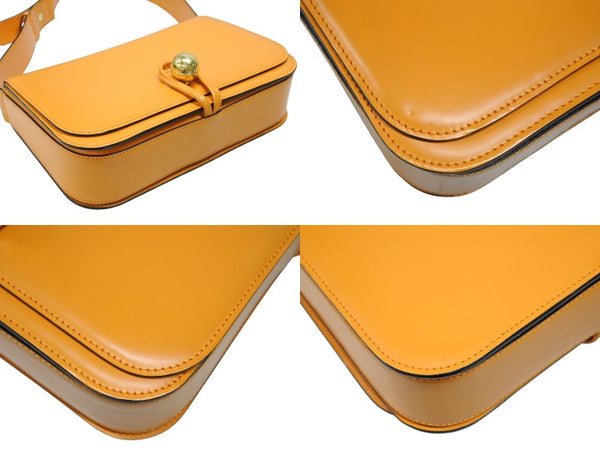 CELINE セリーヌ ワンショルダーバッグ ハンドバッグ MC96 イタリア製 レザー オレンジ ゴールド金具 美品 中古 4b007427