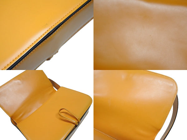 CELINE セリーヌ ワンショルダーバッグ ハンドバッグ MC96 イタリア製 レザー オレンジ ゴールド金具 美品 中古 4b007427