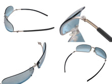 画像をギャラリービューアに読み込む, CHANEL シャネル サングラス アイウェア 4060 c.194/7M サイズ67◻︎13 120 ココマーク ブルー シルバー グレー 美品 中古 4b007432