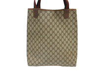 画像をギャラリービューアに読み込む, GUCCI グッチ シェリーライン GGロゴ トートバッグ ベージュ オールドグッチ 39.02.003 PVC レザー ゴールド金具 美品 中古 4b007434