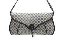 画像をギャラリービューアに読み込む, CELINE セリーヌ マカダム ワンショルダーバッグ YS 00755 ナイロンキャンバス レザー グレー ブラック シルバー金具 美品 中古 4b007437