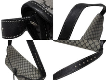 画像をギャラリービューアに読み込む, CELINE セリーヌ マカダム ワンショルダーバッグ YS 00755 ナイロンキャンバス レザー グレー ブラック シルバー金具 美品 中古 4b007437