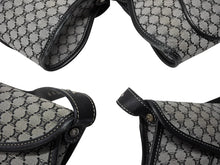 画像をギャラリービューアに読み込む, CELINE セリーヌ マカダム ワンショルダーバッグ YS 00755 ナイロンキャンバス レザー グレー ブラック シルバー金具 美品 中古 4b007437