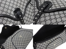 画像をギャラリービューアに読み込む, CELINE セリーヌ マカダム ワンショルダーバッグ YS 00755 ナイロンキャンバス レザー グレー ブラック シルバー金具 美品 中古 4b007437