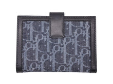 Load image into Gallery viewer, 新品同様 CHRIATIAN DIOR クリスチャンディオール 二つ折り財布 コンパクト財布 トロッターライン ネイビー ブラック オレンジ 中古 4b007438