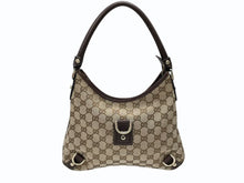 画像をギャラリービューアに読み込む, 極美品 GUCCI グッチ アビー ワンショルダーバッグ 130738 ベージュ ブラウン GGキャンバス レザー ゴールド金具 中古 4b007447