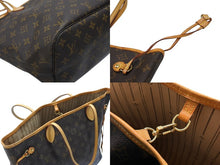画像をギャラリービューアに読み込む, LOUIS VUITTON ルイヴィトン トートバッグ モノグラム M40156 ネヴァーフルMM 廃盤 ブラウン PVCコーティングキャンバス ゴールド金具 美品 中古 4b007449