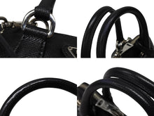 画像をギャラリービューアに読み込む, 極美品 PRADA プラダ 2WAY ミニハンドバッグ ショルダーバッグ トライアングルロゴ ブラック シルバー金具 中古 4b007452