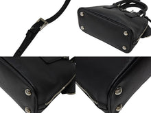 画像をギャラリービューアに読み込む, 極美品 PRADA プラダ 2WAY ミニハンドバッグ ショルダーバッグ トライアングルロゴ ブラック シルバー金具 中古 4b007452