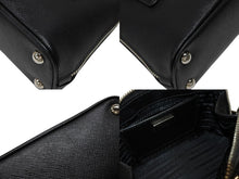 画像をギャラリービューアに読み込む, 極美品 PRADA プラダ 2WAY ミニハンドバッグ ショルダーバッグ トライアングルロゴ ブラック シルバー金具 中古 4b007452