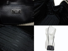 画像をギャラリービューアに読み込む, 極美品 PRADA プラダ 2WAY ミニハンドバッグ ショルダーバッグ トライアングルロゴ ブラック シルバー金具 中古 4b007452