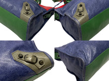 画像をギャラリービューアに読み込む, BALENCIAGA バレンシアガ ザ シティ ジャイアント 2WAYバッグ ハンドバッグ ショルダーバッグ 115743 レッド ブルー グリーン 美品 中古 4b007453