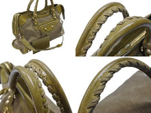 画像をギャラリービューアに読み込む, BALENCIAGA バレンシアガ ザ ジャイアント シティ 2WAY ハンドバッグ ショルダーバッグ キャンバス カーキ レザー ゴールド金具 美品 中古 4b007455