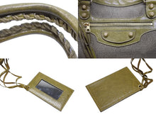 画像をギャラリービューアに読み込む, BALENCIAGA バレンシアガ ザ ジャイアント シティ 2WAY ハンドバッグ ショルダーバッグ キャンバス カーキ レザー ゴールド金具 美品 中古 4b007455