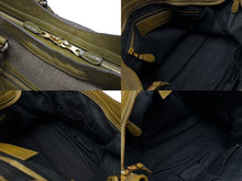 画像をギャラリービューアに読み込む, BALENCIAGA バレンシアガ ザ ジャイアント シティ 2WAY ハンドバッグ ショルダーバッグ キャンバス カーキ レザー ゴールド金具 美品 中古 4b007455