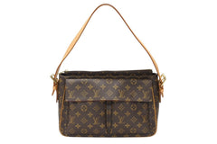 LOUIS VUITTON Vivacite GM Shoulder Bag M51163 Brown Tanned Leather PVC Gold Hardware Good Condition Used 4b007457