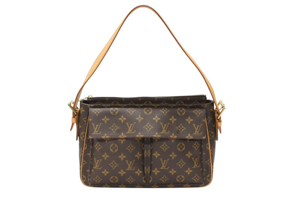 LOUIS VUITTON Vivacite GM Shoulder Bag M51163 Brown Tanned Leather PVC Gold Hardware Good Condition Used 4b007457