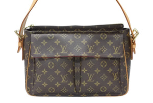 LOUIS VUITTON Vivacite GM Shoulder Bag M51163 Brown Tanned Leather PVC Gold Hardware Good Condition Used 4b007457