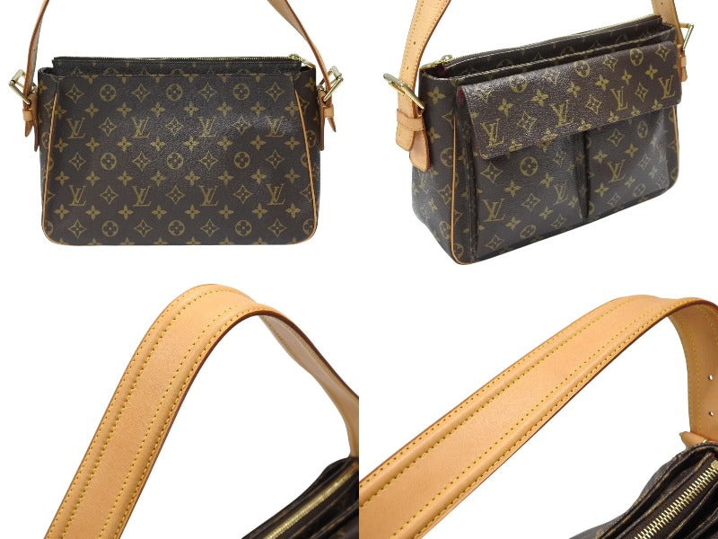 LOUIS VUITTON Vivacite GM Shoulder Bag M51163 Brown Tanned Leather PVC Gold Hardware Good Condition Used 4b007457