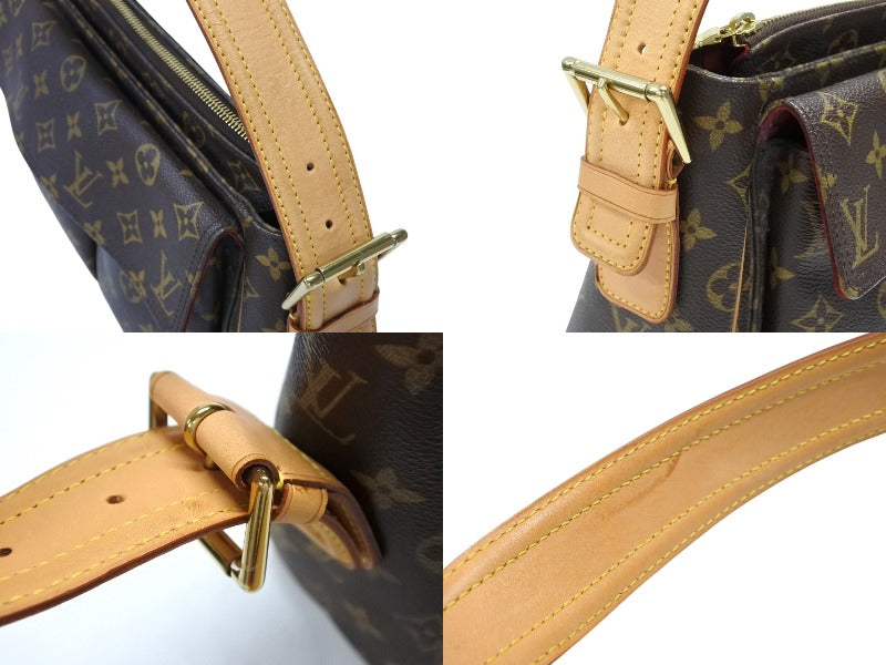 LOUIS VUITTON Vivacite GM Shoulder Bag M51163 Brown Tanned Leather PVC Gold Hardware Good Condition Used 4b007457
