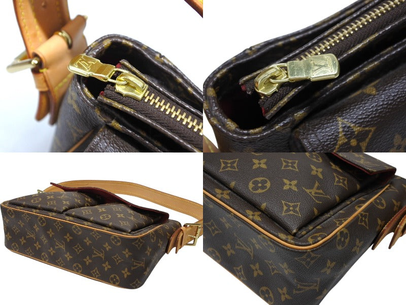 LOUIS VUITTON Vivacite GM Shoulder Bag M51163 Brown Tanned Leather PVC Gold Hardware Good Condition Used 4b007457