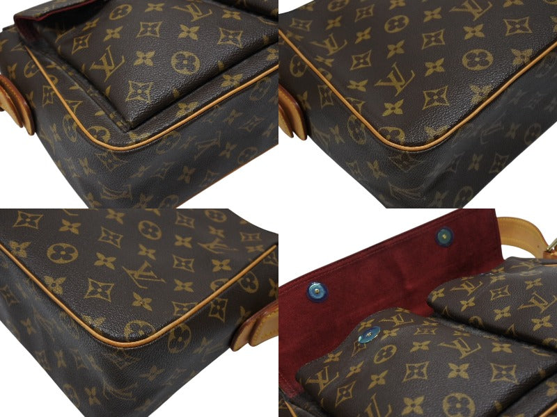 LOUIS VUITTON Vivacite GM Shoulder Bag M51163 Brown Tanned Leather PVC Gold Hardware Good Condition Used 4b007457