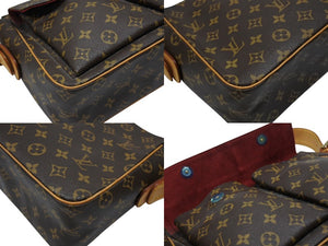 LOUIS VUITTON Vivacite GM Shoulder Bag M51163 Brown Tanned Leather PVC Gold Hardware Good Condition Used 4b007457
