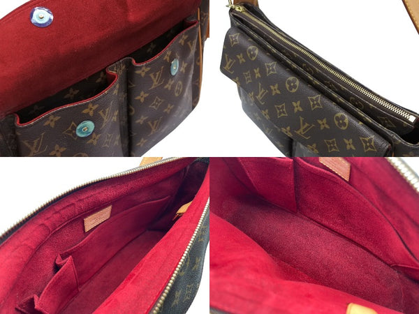 LOUIS VUITTON Vivacite GM Shoulder Bag M51163 Brown Tanned Leather PVC Gold Hardware Good Condition Used 4b007457