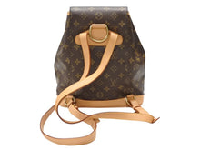 画像をギャラリービューアに読み込む, LOUIS VUITTON ルイヴィトン モンスリMM バックパック M51136 ブラウン モノグラム PVC ゴールド金具 美品 中古 4b007458