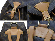 画像をギャラリービューアに読み込む, LOUIS VUITTON ルイヴィトン モンスリMM バックパック M51136 ブラウン モノグラム PVC ゴールド金具 美品 中古 4b007458