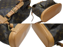 画像をギャラリービューアに読み込む, LOUIS VUITTON ルイヴィトン モンスリMM バックパック M51136 ブラウン モノグラム PVC ゴールド金具 美品 中古 4b007458
