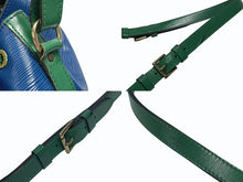 画像をギャラリービューアに読み込む, LOUIS VUITTON ルイヴィトン ノエ ショルダーバッグ 巾着 ツートン M44044 エピレザー ブルー グリーン ゴールド金具 美品 中古 4b007460