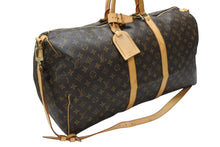 画像をギャラリービューアに読み込む, LOUIS VUITTON ルイヴィトン キーポル バンドリエール55 ボストンバッグ M41414 モノグラム ブラウン 美品 中古 4b007463